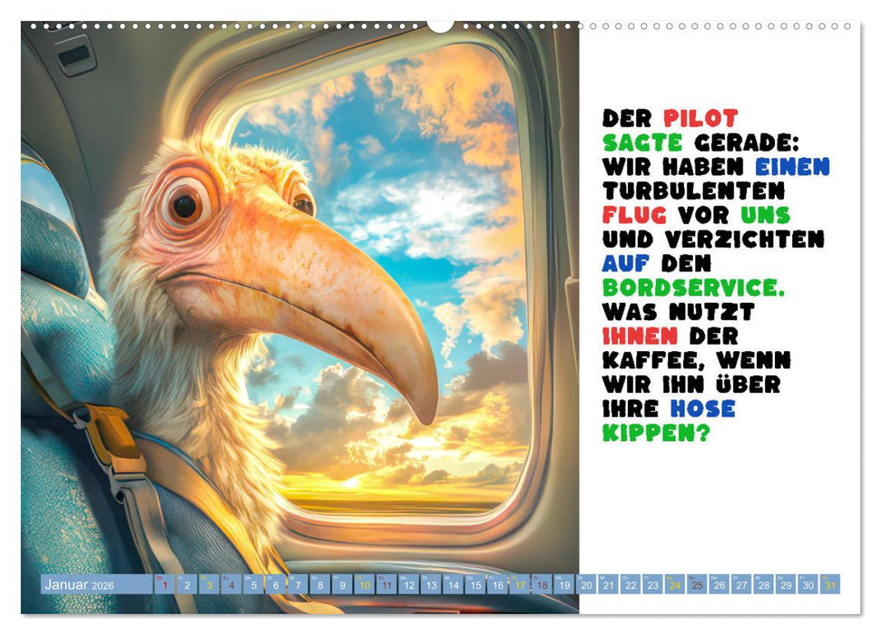 Vogelsprüche - Humor (CALVENDO Wandkalender 2026)