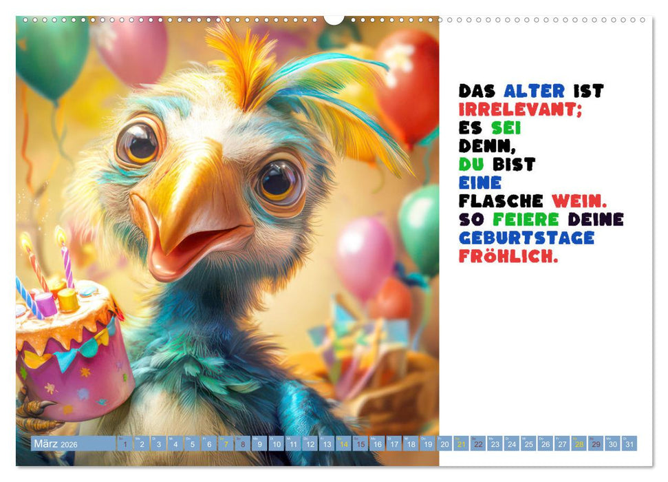 Vogelsprüche - Humor (CALVENDO Wandkalender 2026)