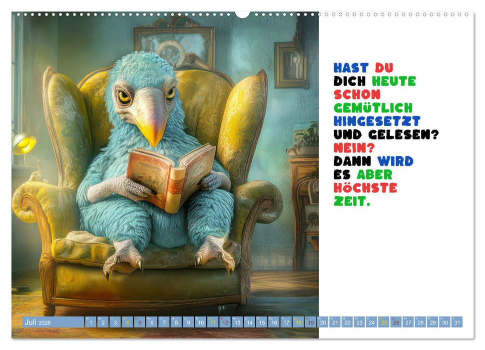 Vogelsprüche - Humor (CALVENDO Premium Wandkalender 2026)