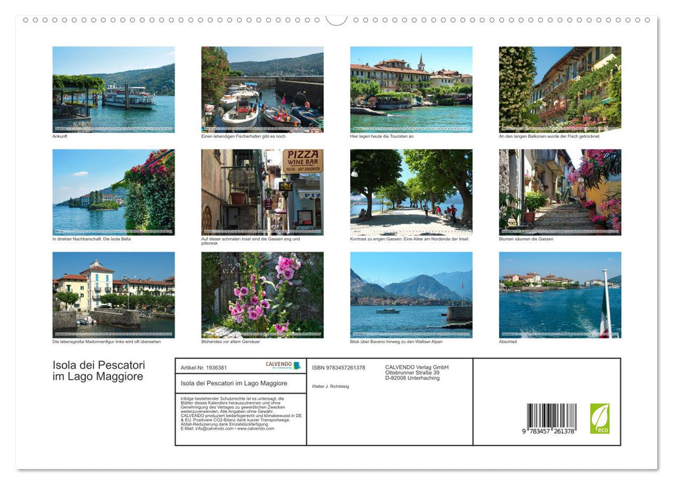 Isola dei Pescatori im Lago Maggiore (CALVENDO Premium Wandkalender 2026)
