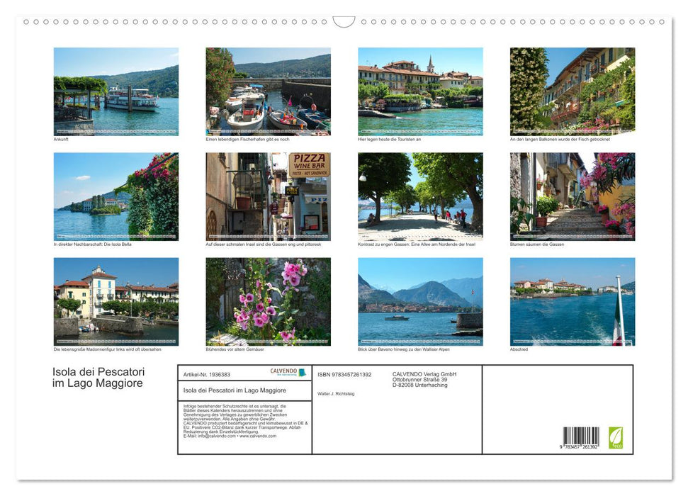 Isola dei Pescatori im Lago Maggiore (CALVENDO Wandkalender 2026)