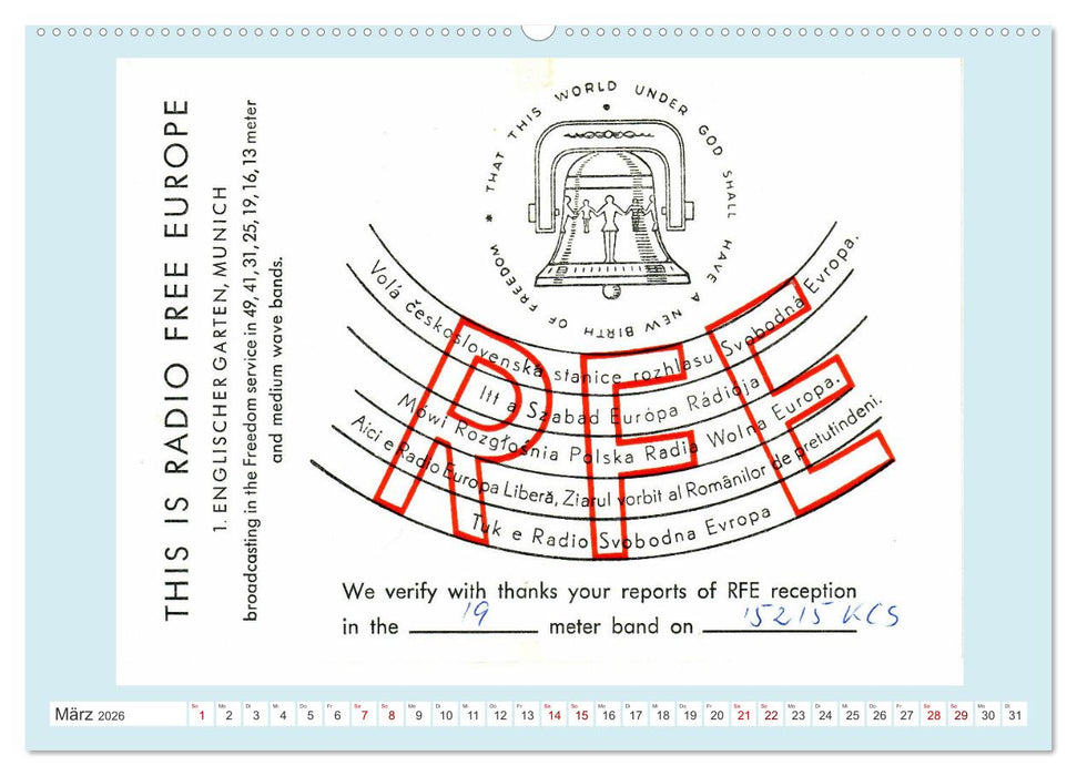 Rundfunk in Deutschland - Historische QSL-Karten (CALVENDO Wandkalender 2026)