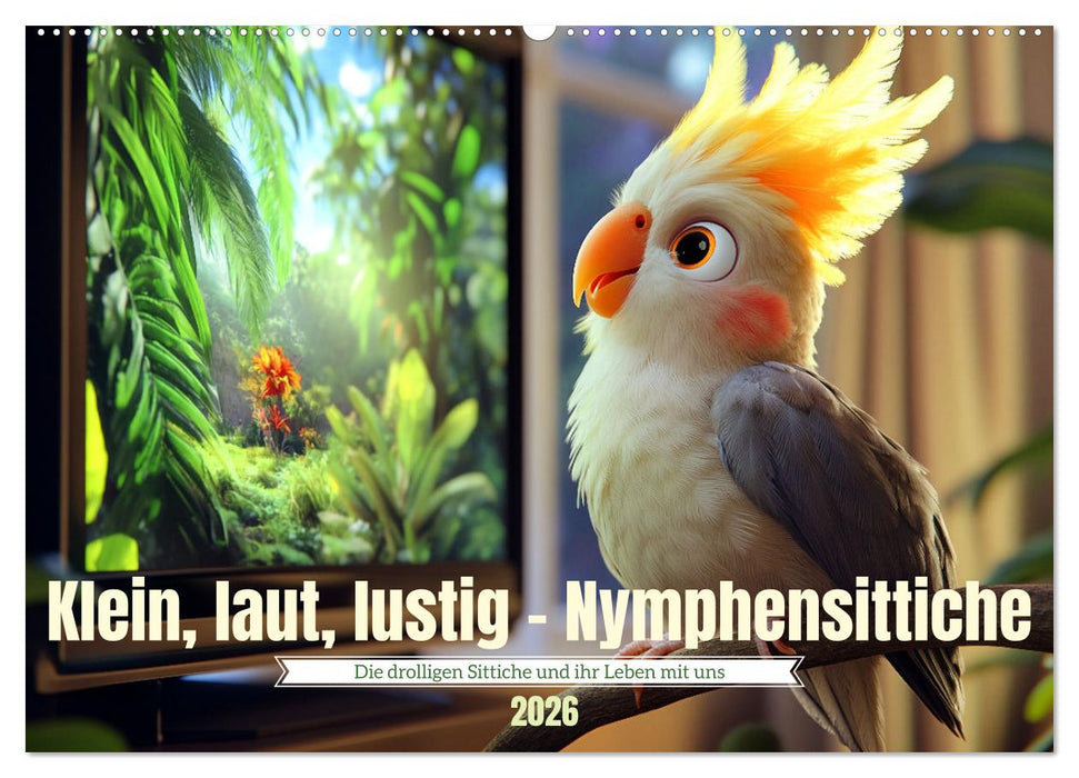 Klein, laut, lustig - Nymphensittiche (CALVENDO Wandkalender 2026)