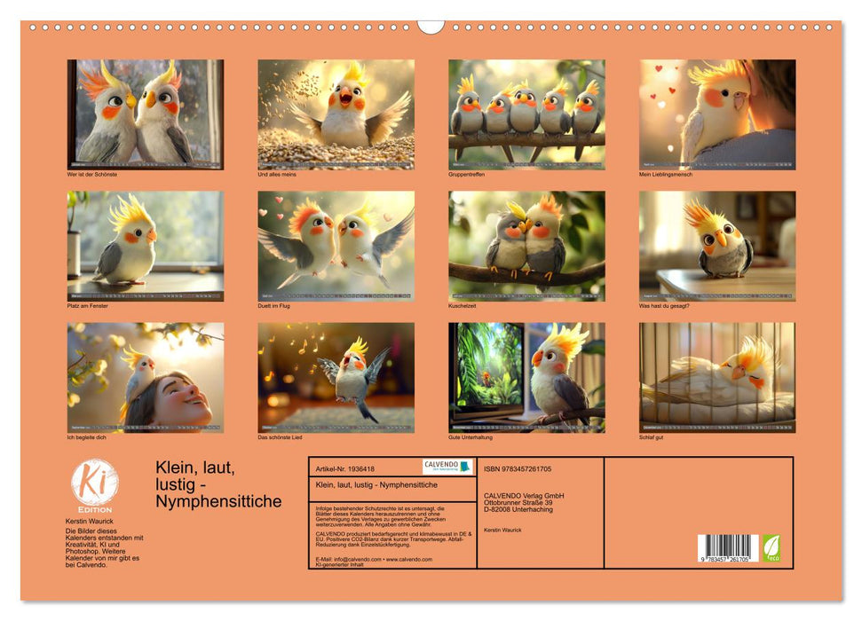 Klein, laut, lustig - Nymphensittiche (CALVENDO Wandkalender 2026)