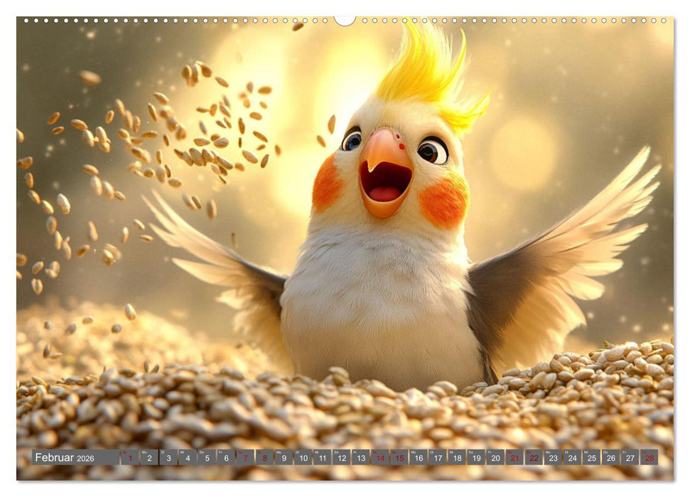 Klein, laut, lustig - Nymphensittiche (CALVENDO Wandkalender 2026)