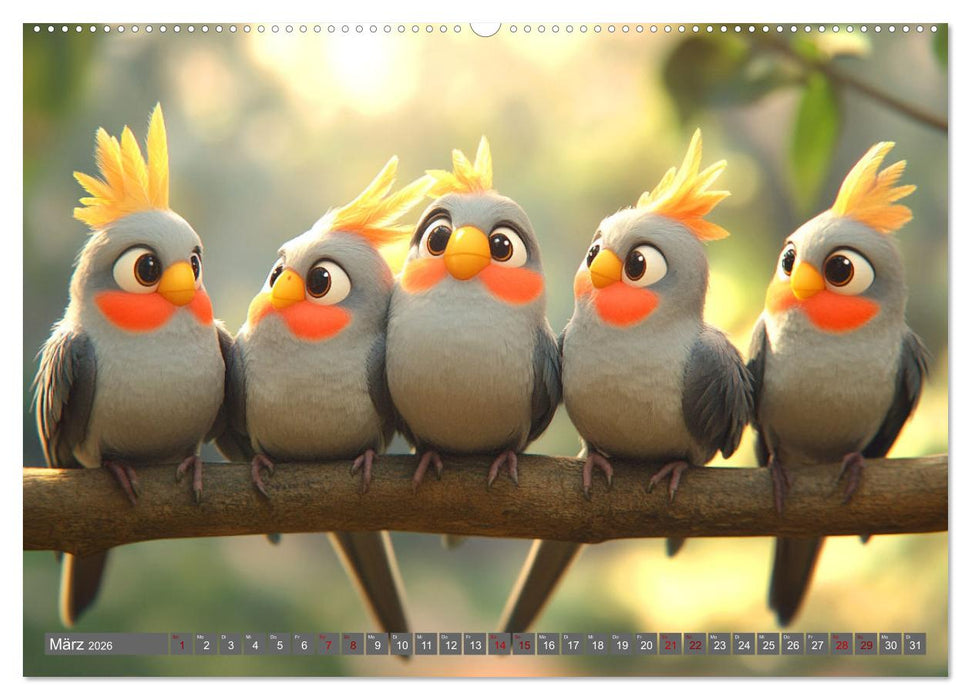 Klein, laut, lustig - Nymphensittiche (CALVENDO Wandkalender 2026)