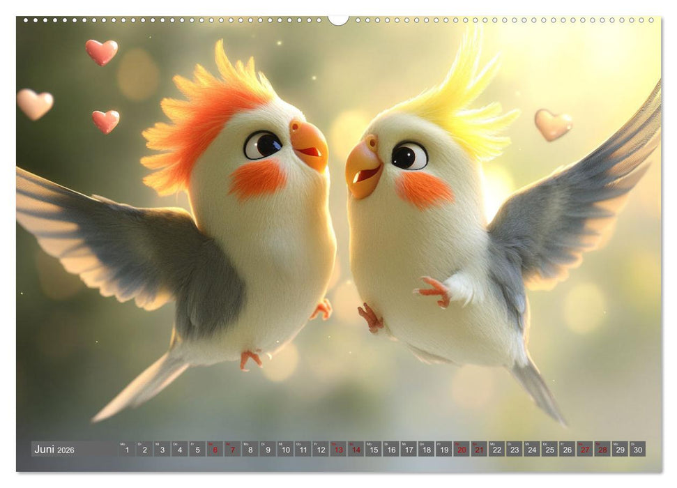 Klein, laut, lustig - Nymphensittiche (CALVENDO Wandkalender 2026)