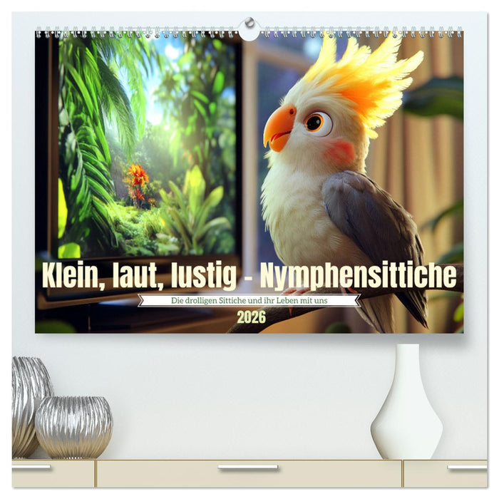 Klein, laut, lustig - Nymphensittiche (CALVENDO Premium Wandkalender 2026)