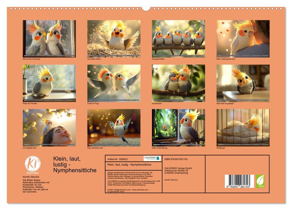 Klein, laut, lustig - Nymphensittiche (CALVENDO Premium Wandkalender 2026)