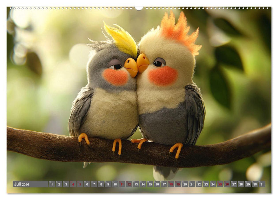 Klein, laut, lustig - Nymphensittiche (CALVENDO Premium Wandkalender 2026)