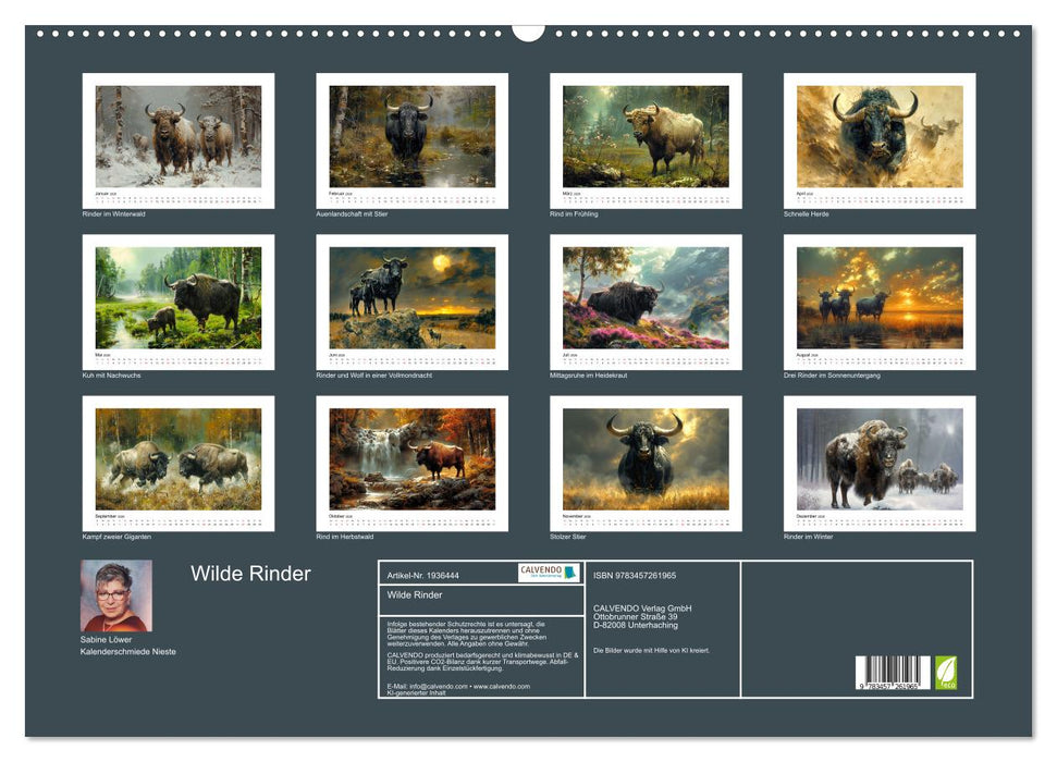 Wilde Rinder (CALVENDO Wandkalender 2026)