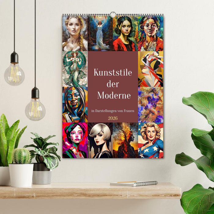 Kunststile der Moderne in Darstellungen von Frauen (CALVENDO Wandkalender 2026)