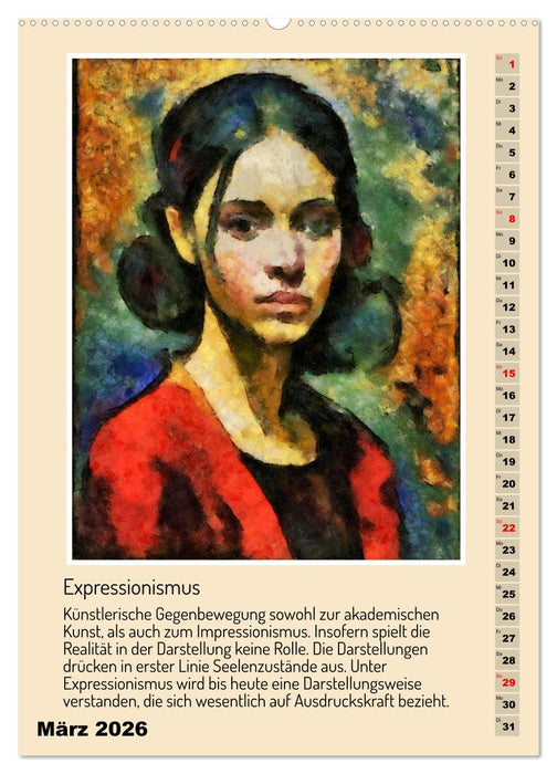 Kunststile der Moderne in Darstellungen von Frauen (CALVENDO Wandkalender 2026)