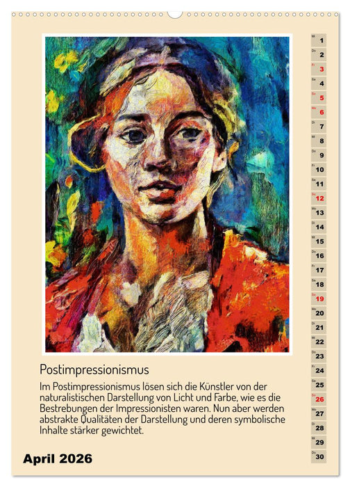 Kunststile der Moderne in Darstellungen von Frauen (CALVENDO Premium Wandkalender 2026)