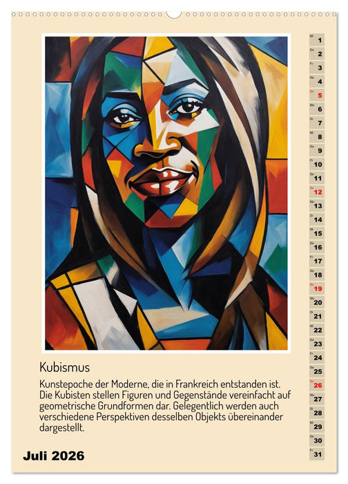 Kunststile der Moderne in Darstellungen von Frauen (CALVENDO Premium Wandkalender 2026)