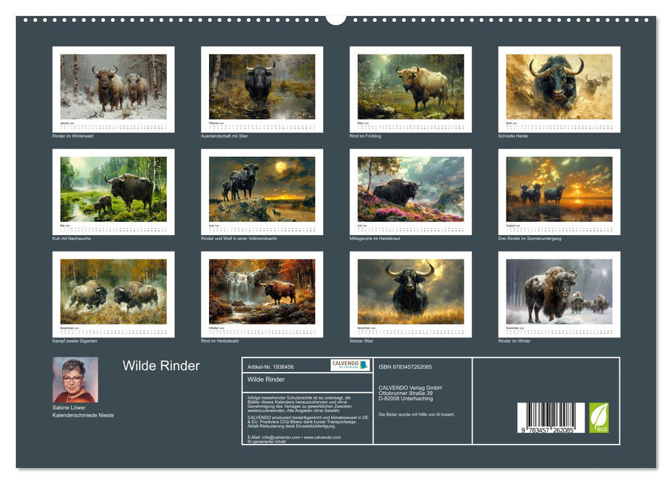 Wilde Rinder (CALVENDO Premium Wandkalender 2026)