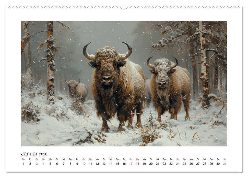 Wilde Rinder (CALVENDO Premium Wandkalender 2026)