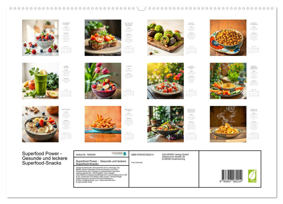 Superfood Power - Gesunde und leckere Superfood-Snacks (CALVENDO Premium Wandkalender 2026)