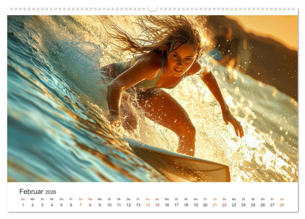Surfen - Ride the Wave (CALVENDO Premium Wandkalender 2026)