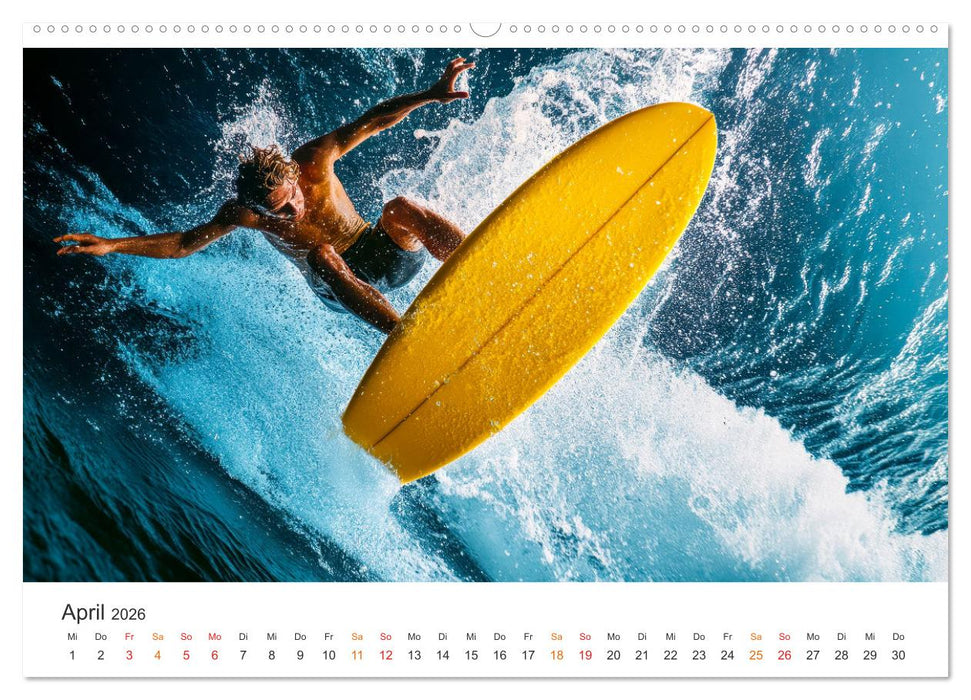 Surfen - Ride the Wave (CALVENDO Premium Wandkalender 2026)