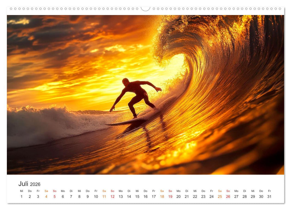Surfen - Ride the Wave (CALVENDO Premium Wandkalender 2026)