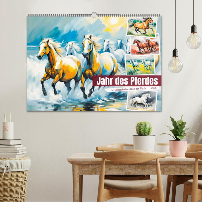 Jahr des Pferdes - Der unbezähmbare Geist der Pferde (CALVENDO Wandkalender 2026)
