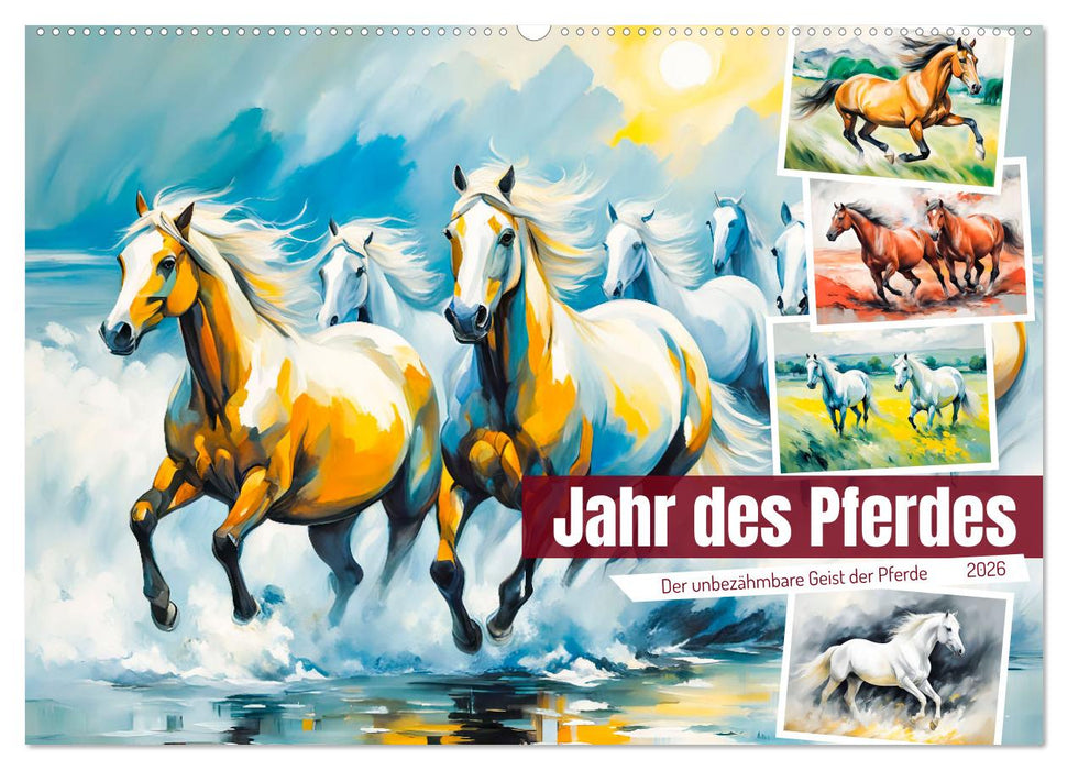 Jahr des Pferdes - Der unbezähmbare Geist der Pferde (CALVENDO Wandkalender 2026)