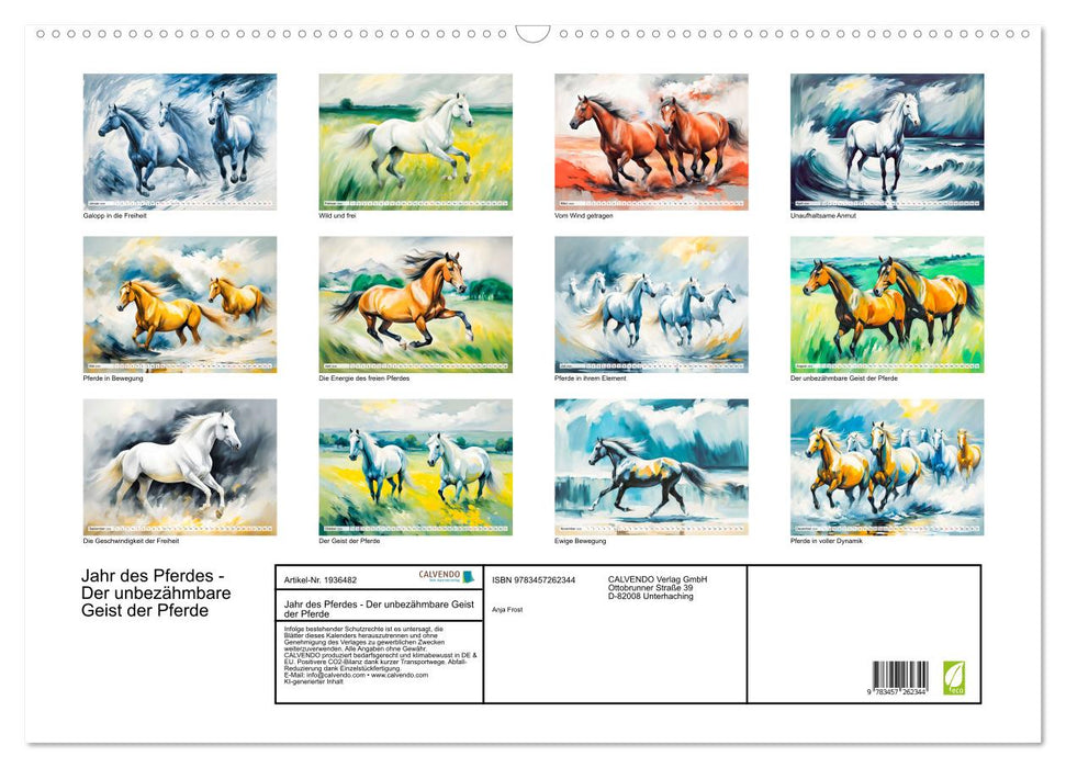 Jahr des Pferdes - Der unbezähmbare Geist der Pferde (CALVENDO Wandkalender 2026)