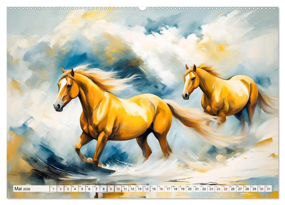 Jahr des Pferdes - Der unbezähmbare Geist der Pferde (CALVENDO Wandkalender 2026)