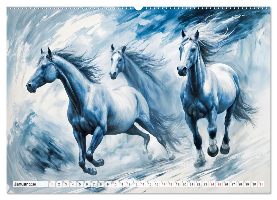 Jahr des Pferdes - Der unbezähmbare Geist der Pferde (CALVENDO Premium Wandkalender 2026)