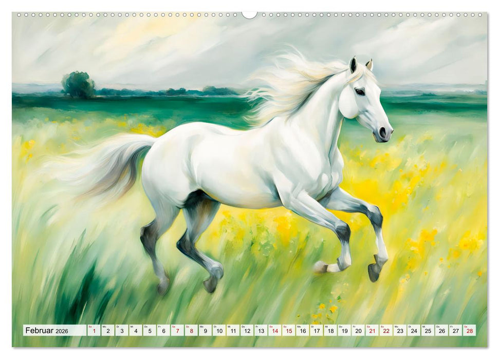 Jahr des Pferdes - Der unbezähmbare Geist der Pferde (CALVENDO Premium Wandkalender 2026)