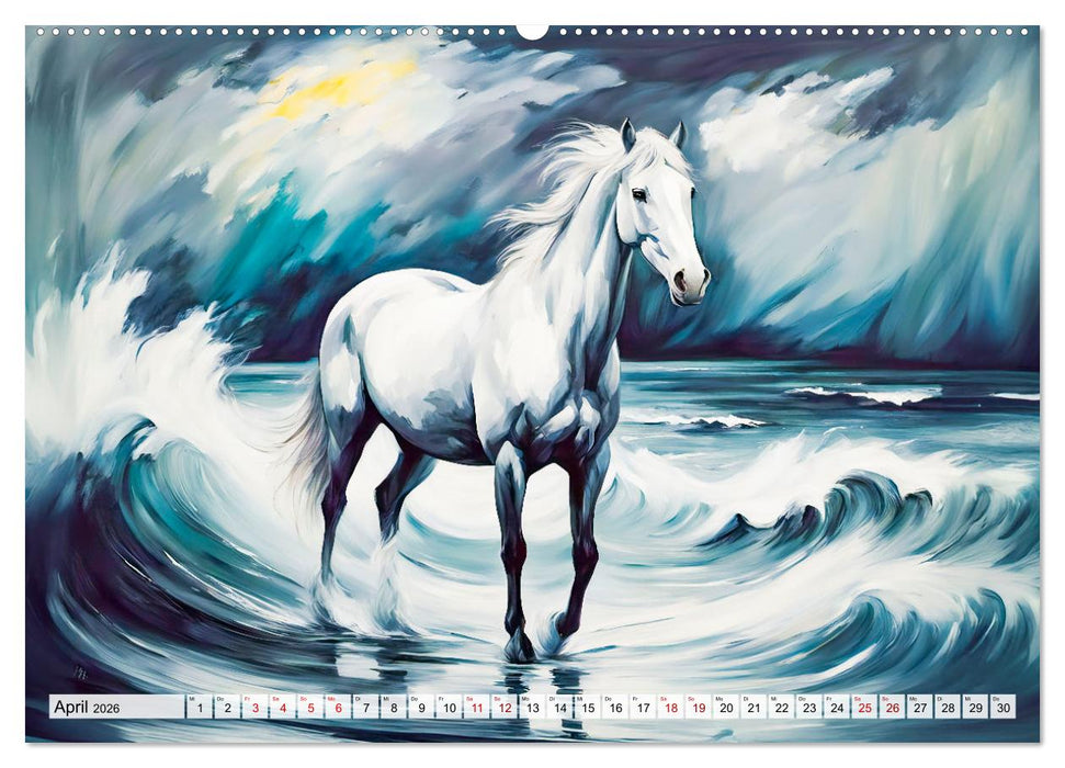 Jahr des Pferdes - Der unbezähmbare Geist der Pferde (CALVENDO Premium Wandkalender 2026)