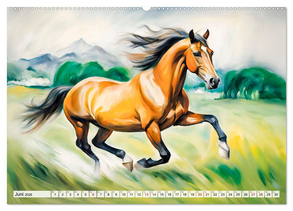 Jahr des Pferdes - Der unbezähmbare Geist der Pferde (CALVENDO Premium Wandkalender 2026)