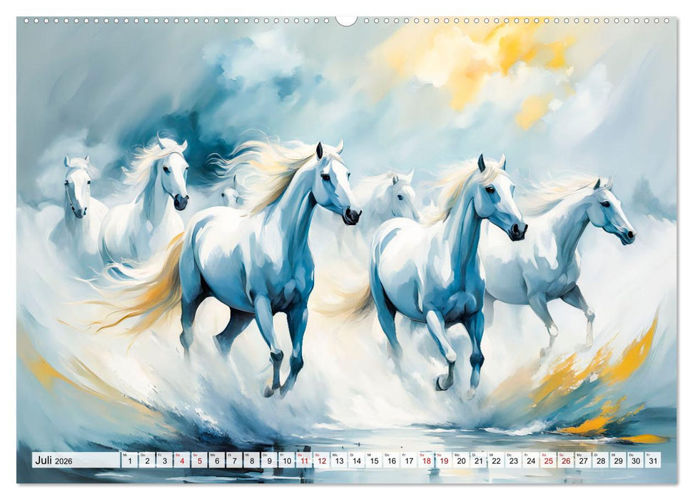 Jahr des Pferdes - Der unbezähmbare Geist der Pferde (CALVENDO Premium Wandkalender 2026)