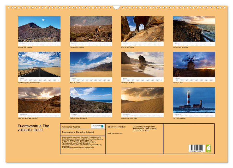 Fuerteventrua The volcanic island (CALVENDO Monthly Calendar 2026)