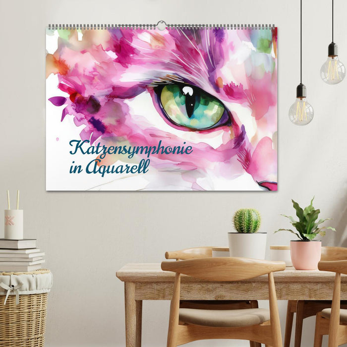 Katzensymphonie in Aquarell (CALVENDO Wandkalender 2026)