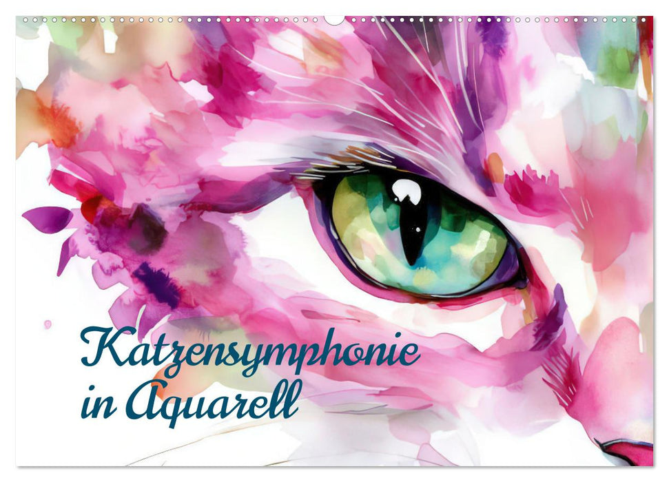 Katzensymphonie in Aquarell (CALVENDO Wandkalender 2026)
