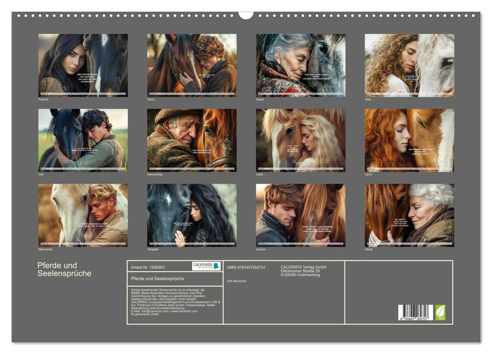 Pferde und Seelensprüche (CALVENDO Wandkalender 2026)
