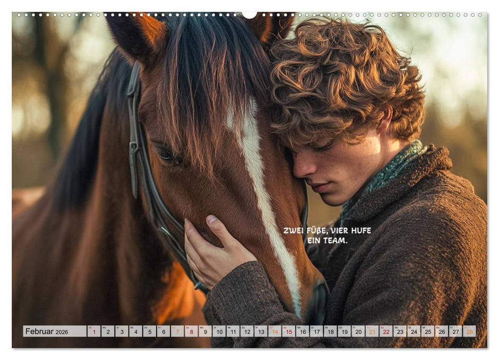 Pferde und Seelensprüche (CALVENDO Wandkalender 2026)