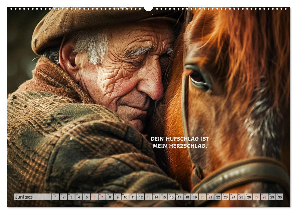 Pferde und Seelensprüche (CALVENDO Wandkalender 2026)
