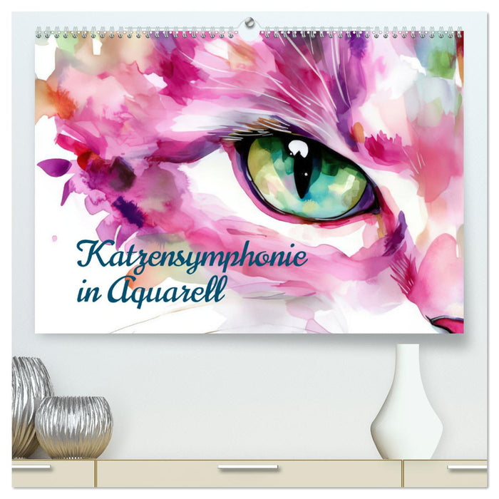 Katzensymphonie in Aquarell (CALVENDO Premium Wandkalender 2026)