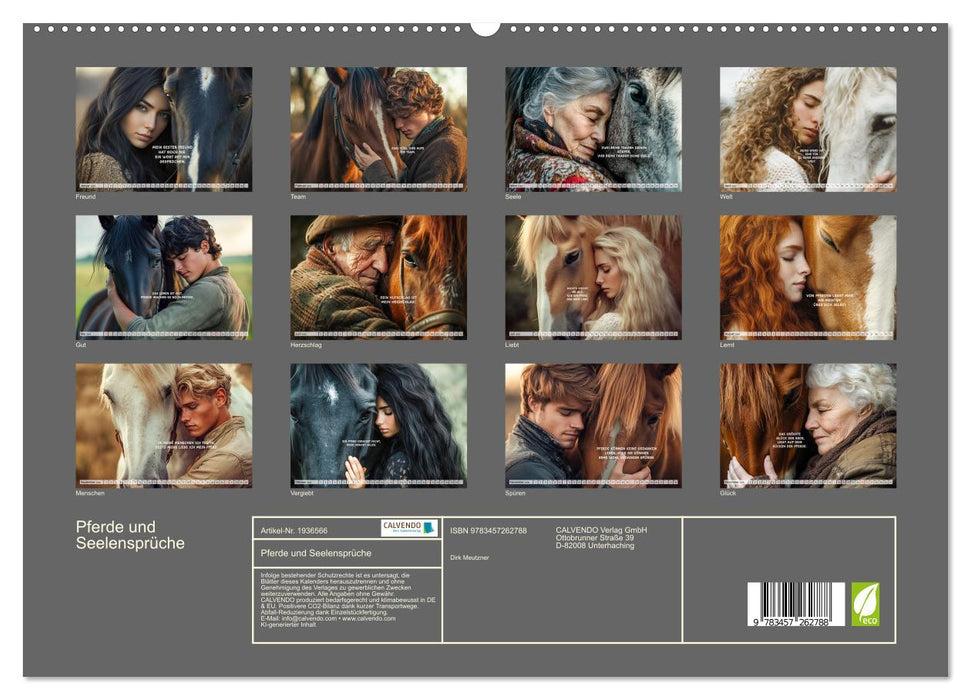Pferde und Seelensprüche (CALVENDO Premium Wandkalender 2026)