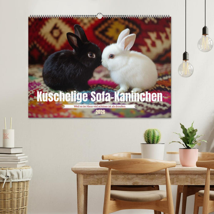 Kuschelige Sofa-Kaninchen (CALVENDO Wandkalender 2026)