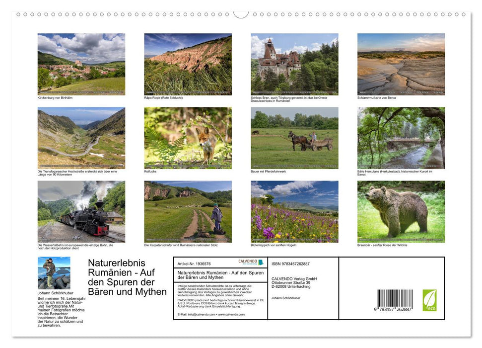 Naturerlebnis Rumänien - Auf den Spuren der Bären und Mythen (CALVENDO Premium Wandkalender 2026)