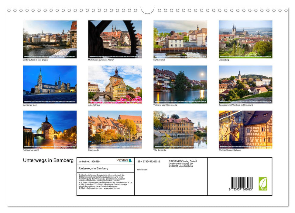 Unterwegs in Bamberg (CALVENDO Wandkalender 2026)