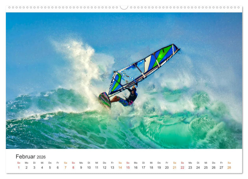 Windsurfen - endlose Wellen (CALVENDO Premium Wandkalender 2026)