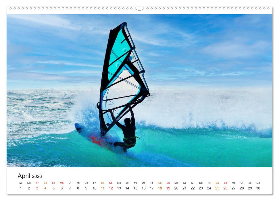 Windsurfen - endlose Wellen (CALVENDO Premium Wandkalender 2026)