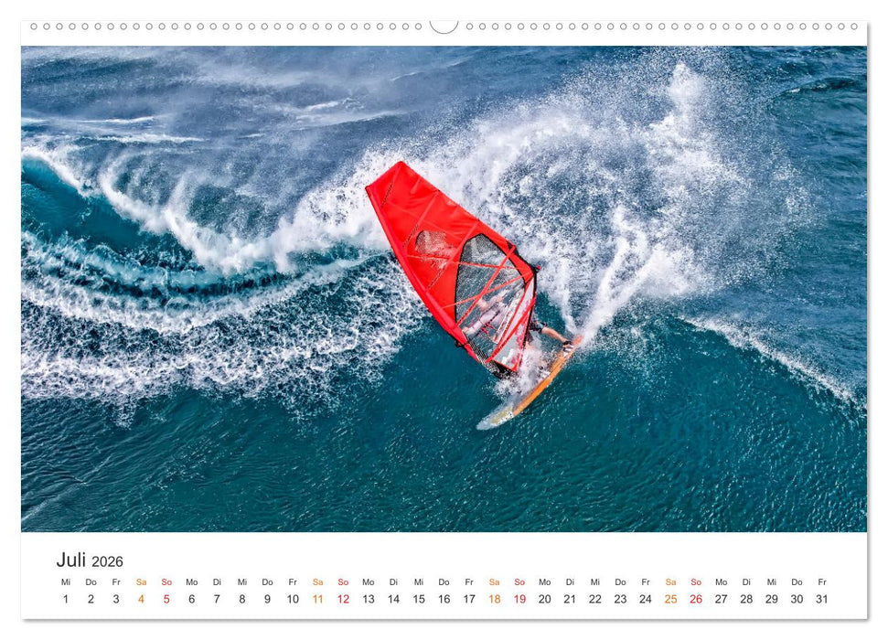 Windsurfen - endlose Wellen (CALVENDO Premium Wandkalender 2026)