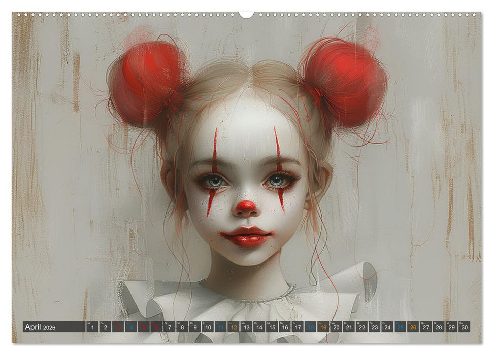 Clowniversum - Wo die Masken Geschichten erzählen (CALVENDO Wandkalender 2026)