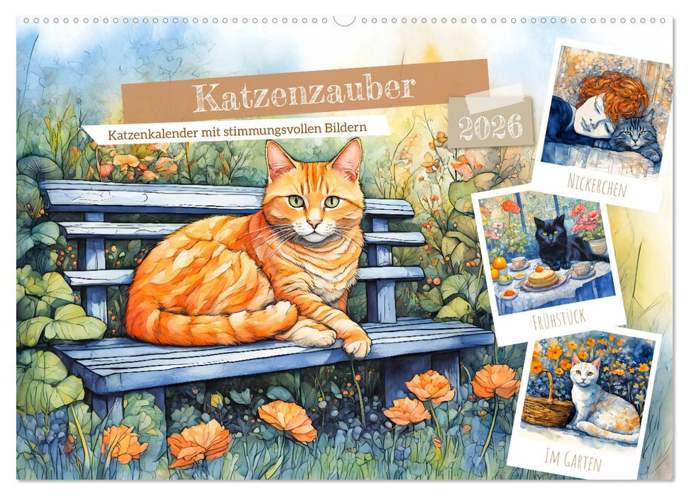 Katzenzauber - Katzenkalender mit stimmungsvollen Bildern (CALVENDO Wandkalender 2026)